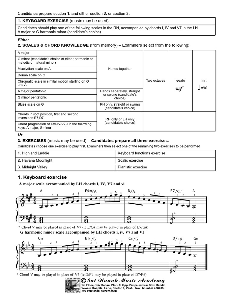 Keyboard Exam Preparation Guide | PDF