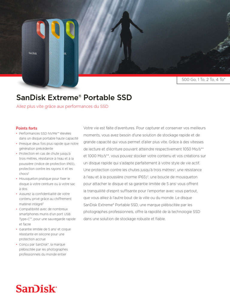 Data Sheet Sandisk Extreme Usb 3 2 SSD | PDF | Solid-state Drive | USB