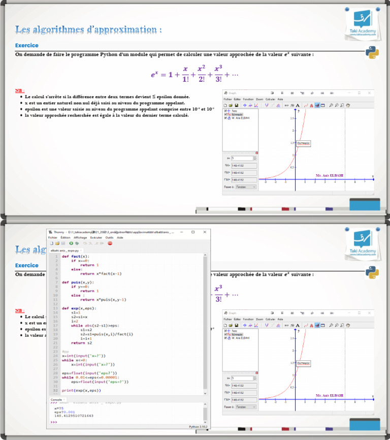 Calcul d'e^x en Python | PDF