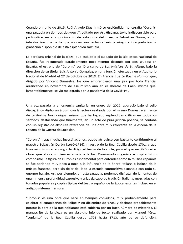 Coronis | PDF | Ópera | Melodía