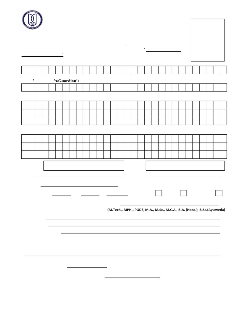JNU Admission Form for Foreign Nationals | PDF | University And College ...