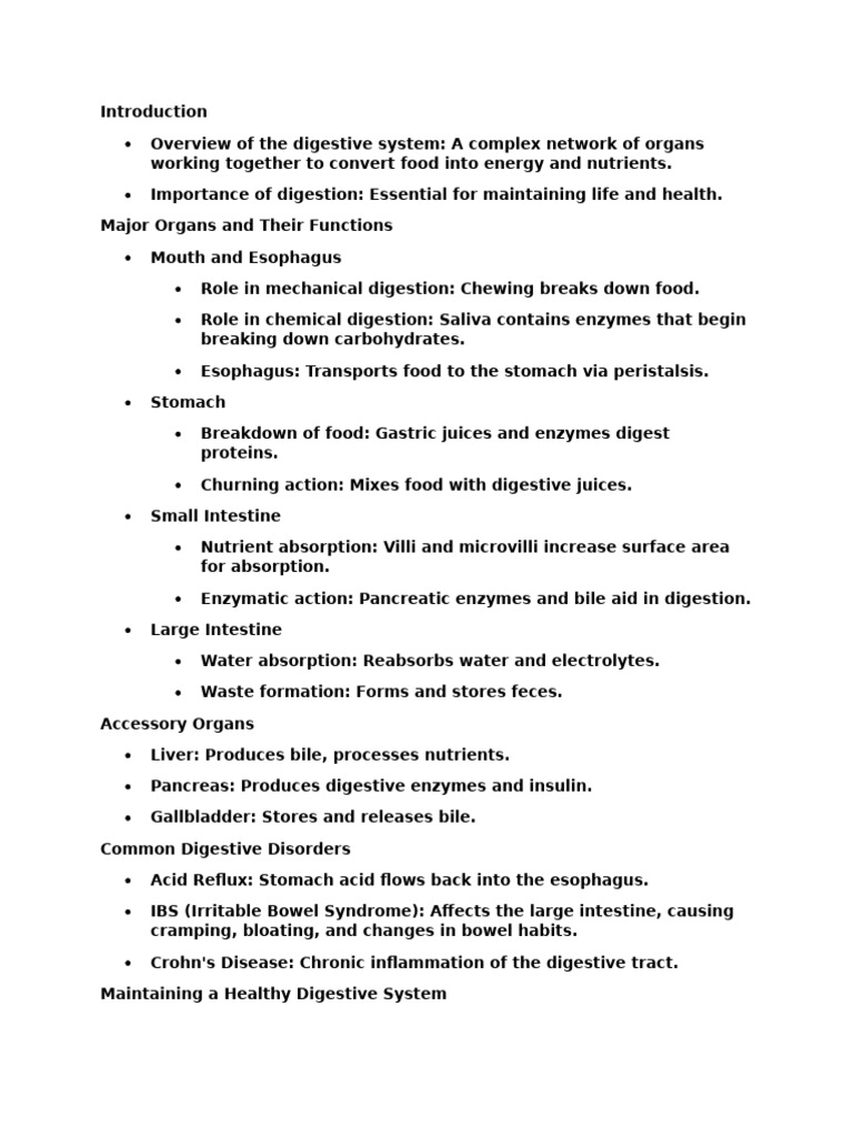 Overview of the Human Digestive System | PDF