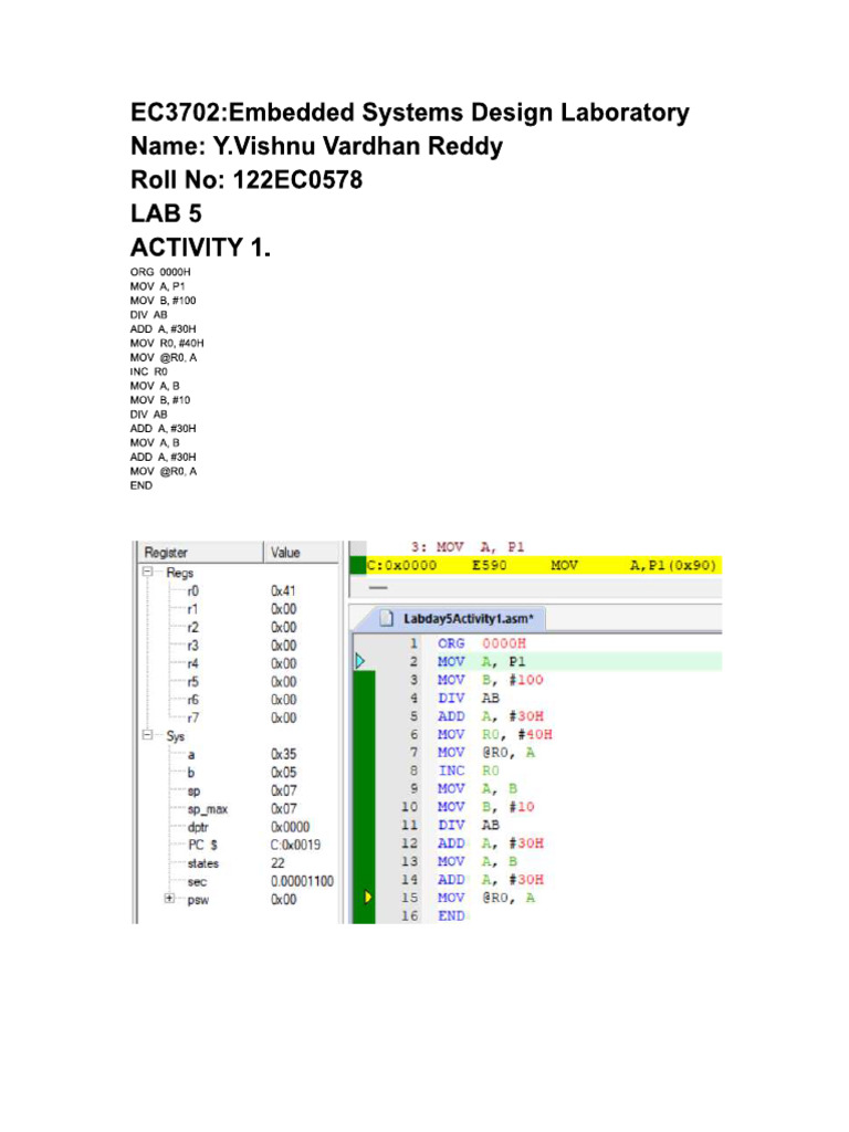 122ec0349 Embeddedlab5 | PDF