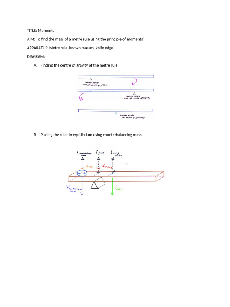 Draft of Mass of Metre Rule | PDF | Force | Center Of Mass