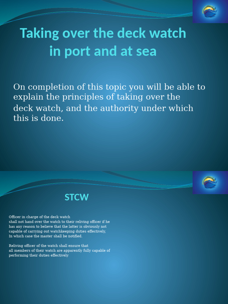 Deck Watch Transition Guidelines | PDF | Shipping | Water Transport