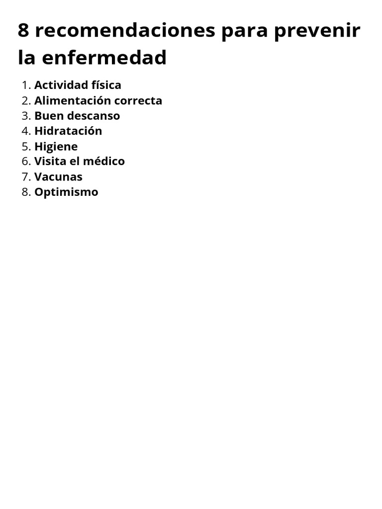 8 Claves para Prevenir Enfermedades | PDF