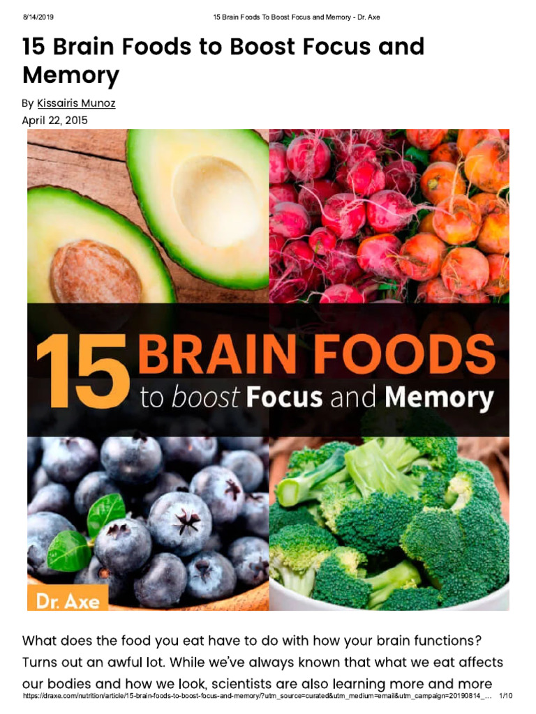 15 Brain Foods To Boost Focus and Memory - Dr | PDF