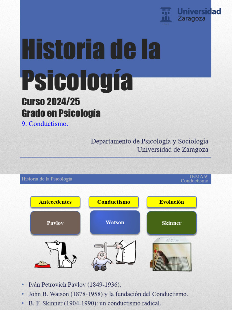 Evolución del Conductismo en Psicología | PDF | Condicionamiento ...