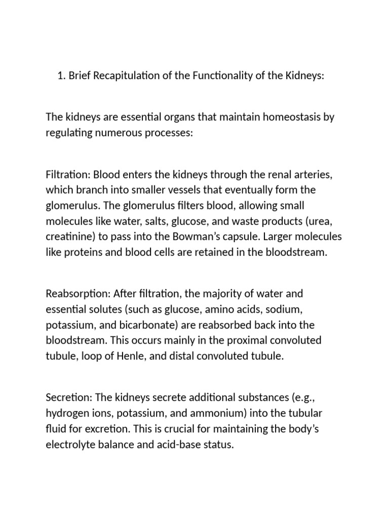 Kidney Functions and Electrolyte Balance | PDF | Kidney | Angiotensin