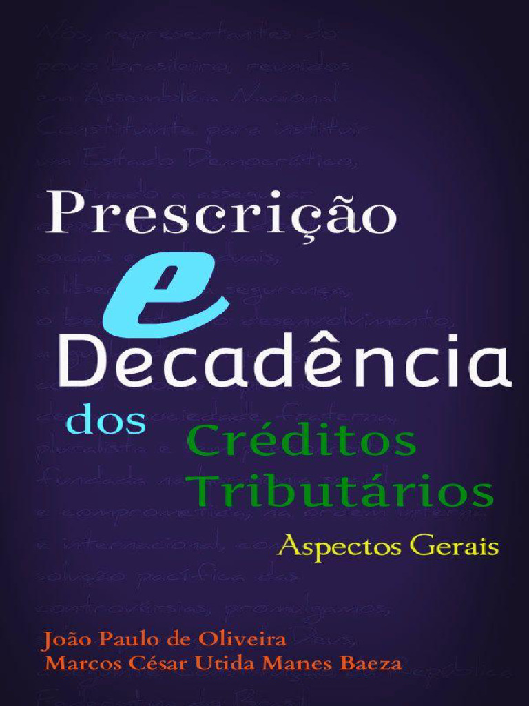 Decadência e Prescrição de Créditos Tributários | PDF | Taxa de crédito ...