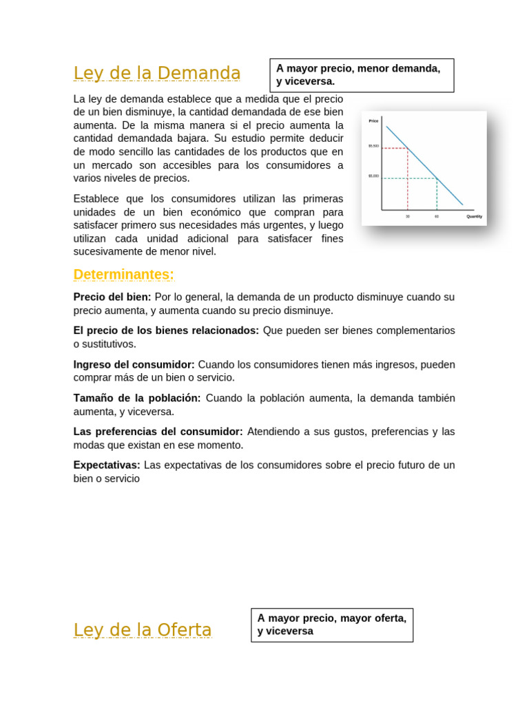 Ley de Oferta y Demanda en Economía | PDF | Oferta y demanda | Oferta ...