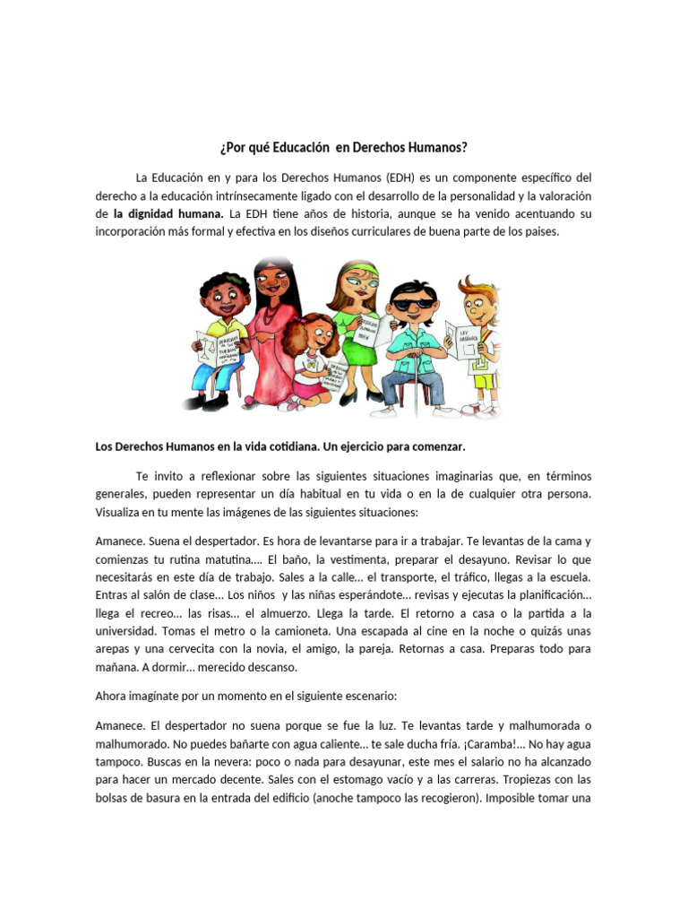 Importancia de la Educación en Derechos Humanos | PDF