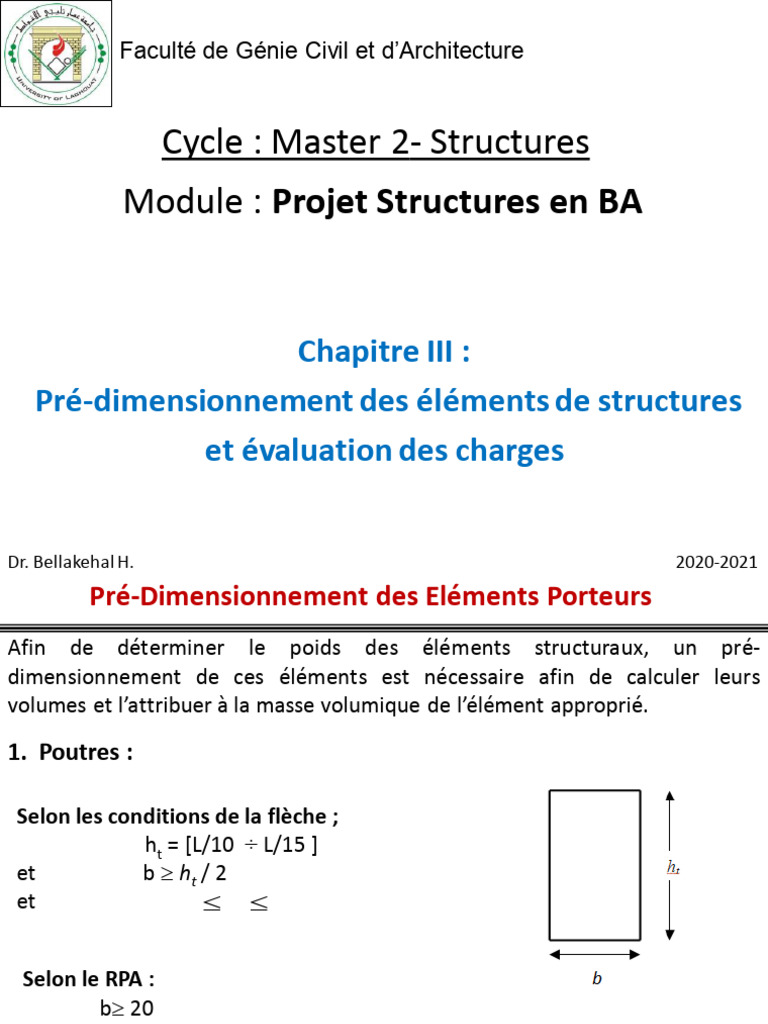 Pré-dimensionnement des structures en BA | PDF | Mortier (matériau ...