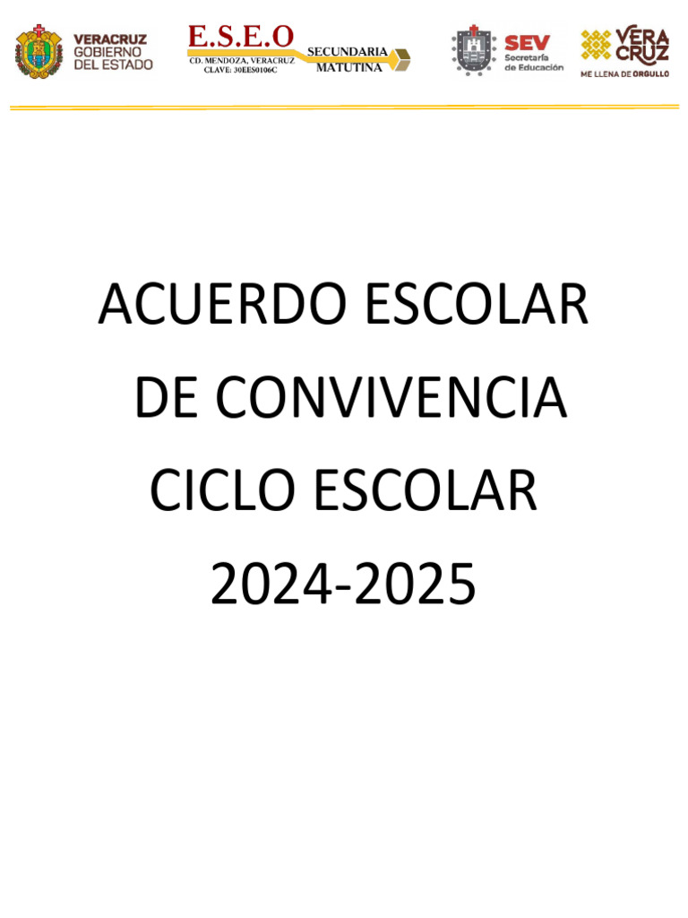 Acuerdo Escolar de Convivencia 2024-2025 | PDF | Abuso infantil | Escuelas