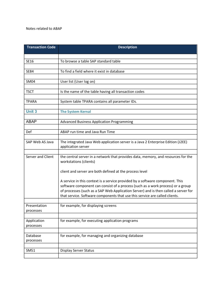 ABAP Notes PDF Guide | PDF | Computers