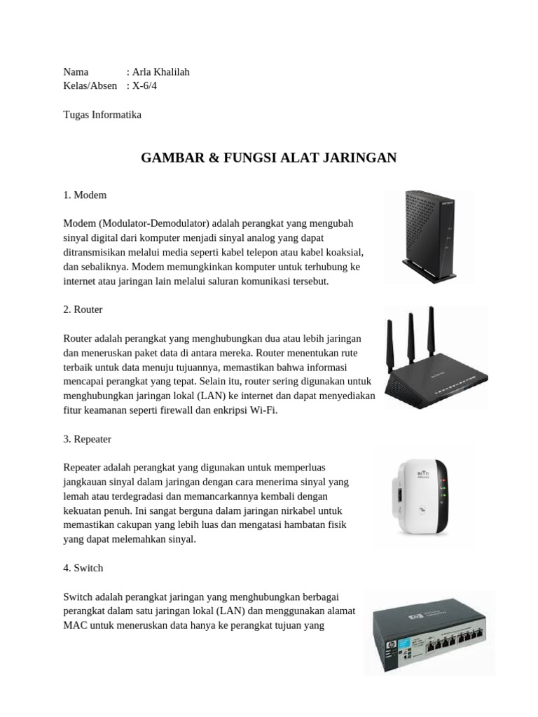 Fungsi Alat Jaringan Komputer Pdf