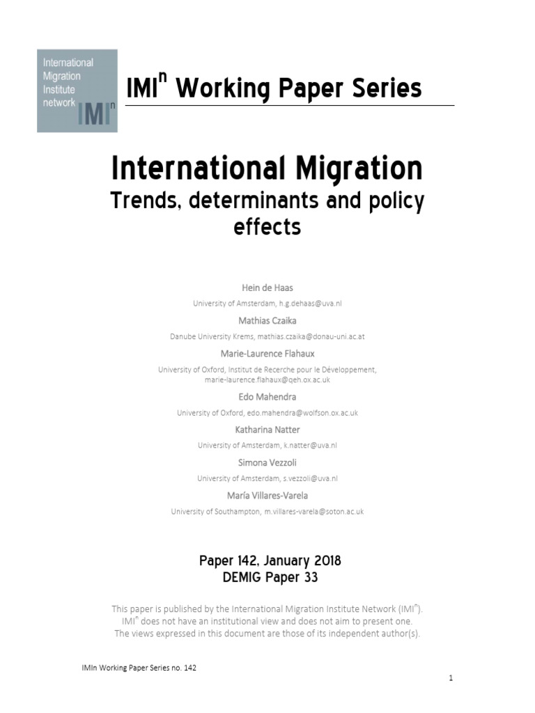 International Migration Trends and Policies | PDF | Human Migration ...