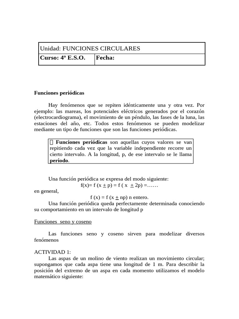 Funciones Circulares y Trigonometría | PDF | Trigonometría | Modelo ...