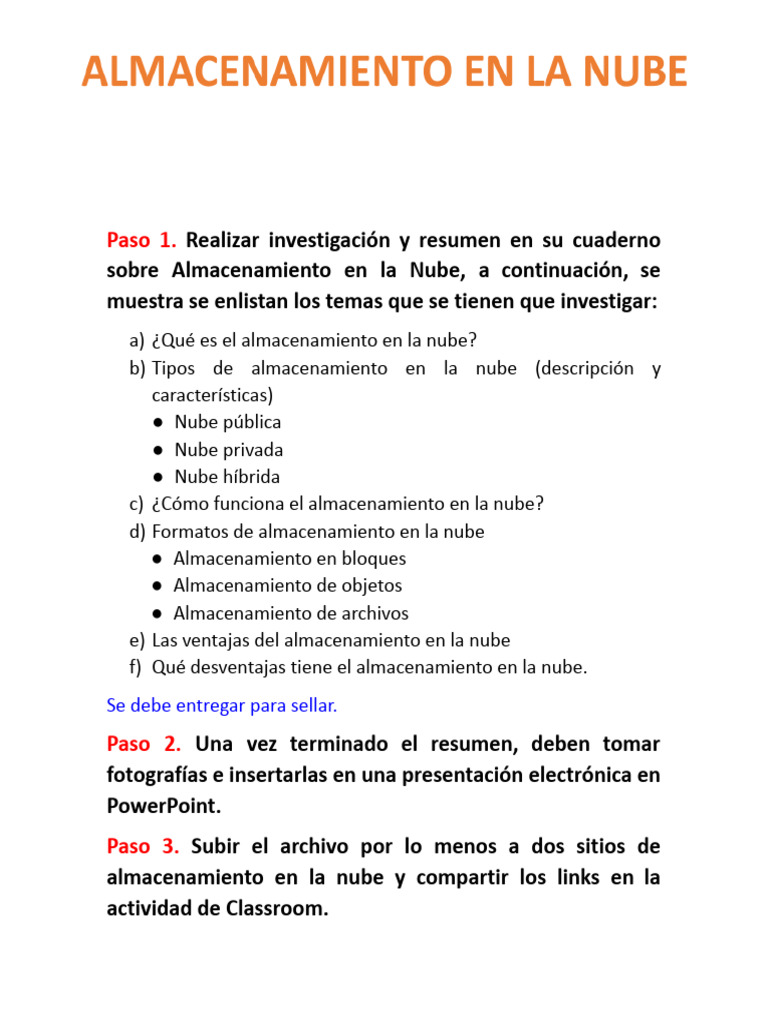 Almacenamiento en La Nube | PDF