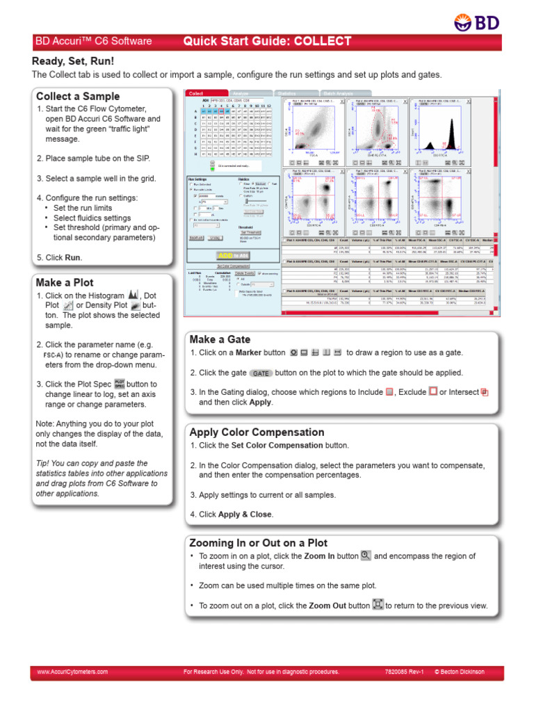 BD Accuri C6 Software Quick Start Guide | PDF