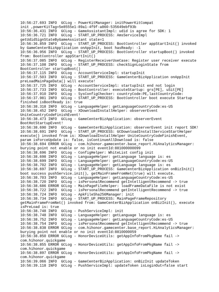 GameCenter Startup Process Log | PDF | Computer Data | Data Transmission