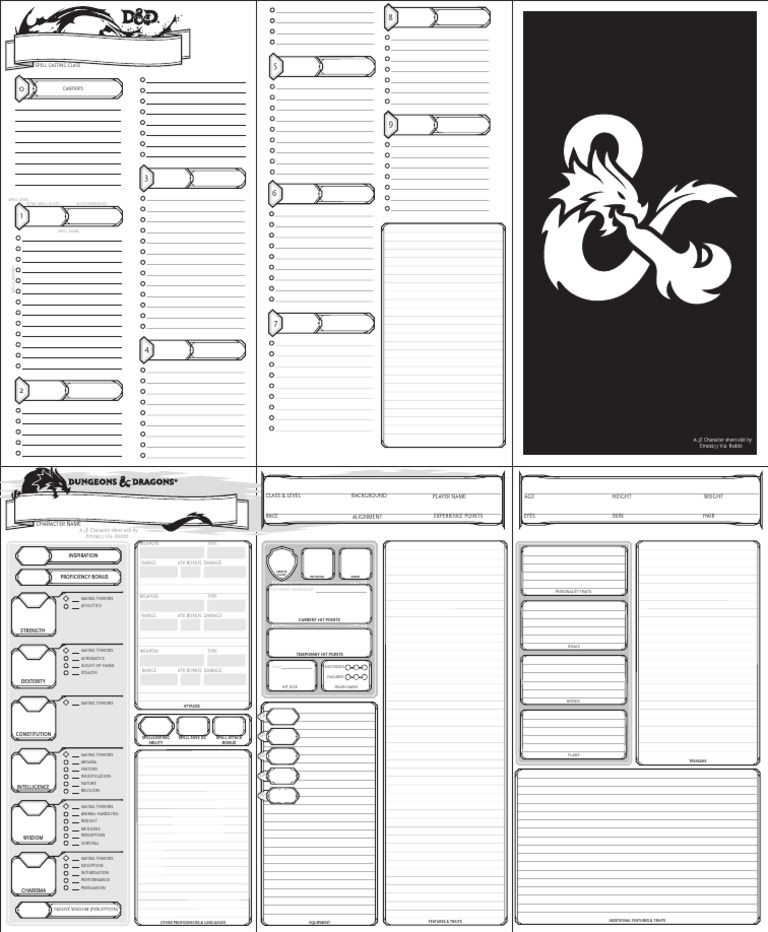D&D 5E Character Sheet Template | PDF | Storytelling | Role Playing