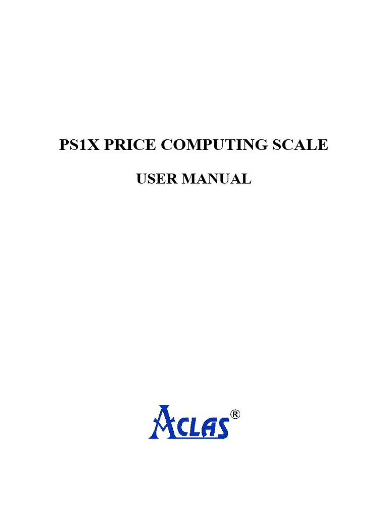 PS1X Scale User Manual | PDF | Weight | Manufactured Goods