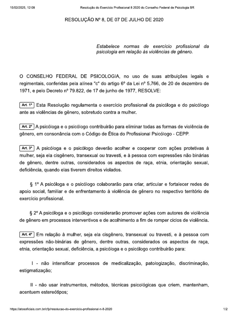 2p. Resolução 07 de 2020 - Violencia de Gênero | PDF