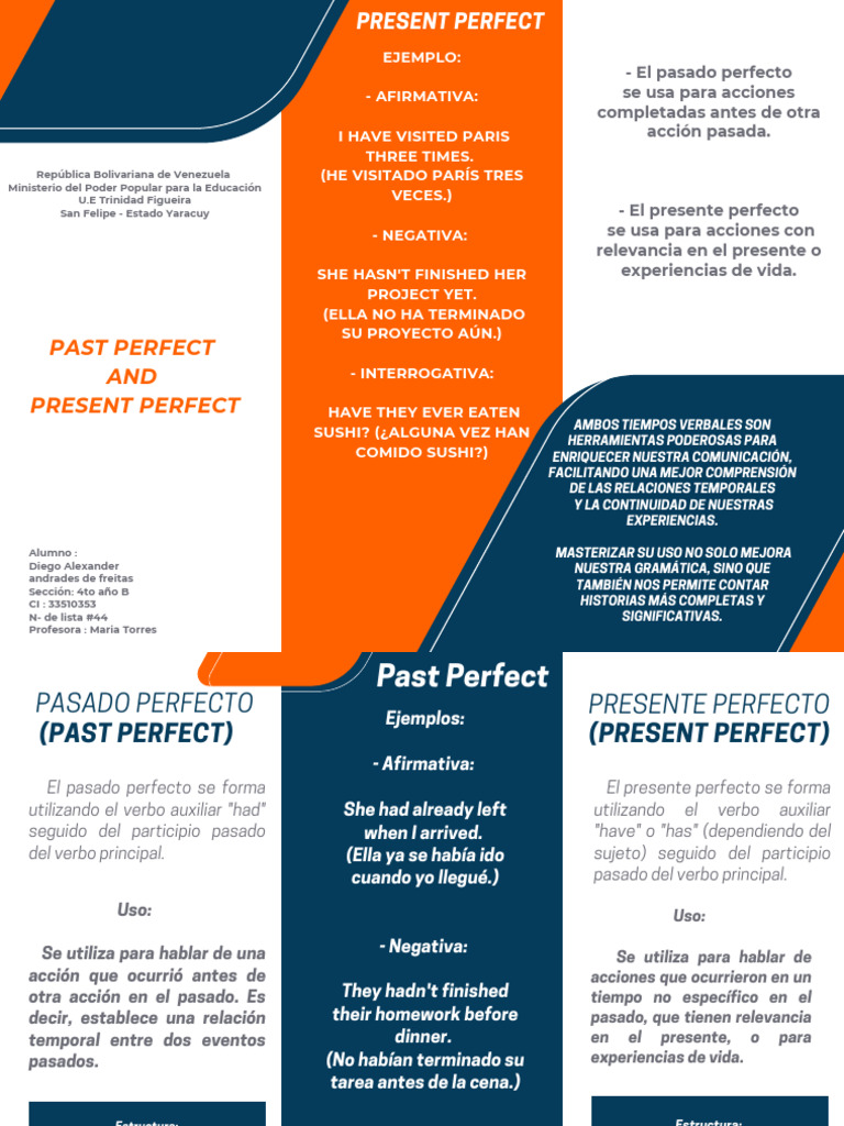 Uso del Pasado y Presente Perfecto | PDF | Lingüística | Morfología ...