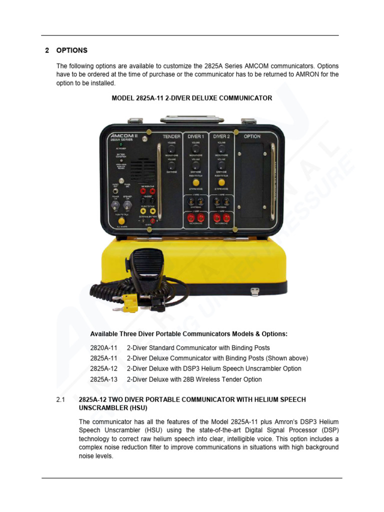 Amron AMCOM II 2825A-11 | PDF | Microphone | Electronics