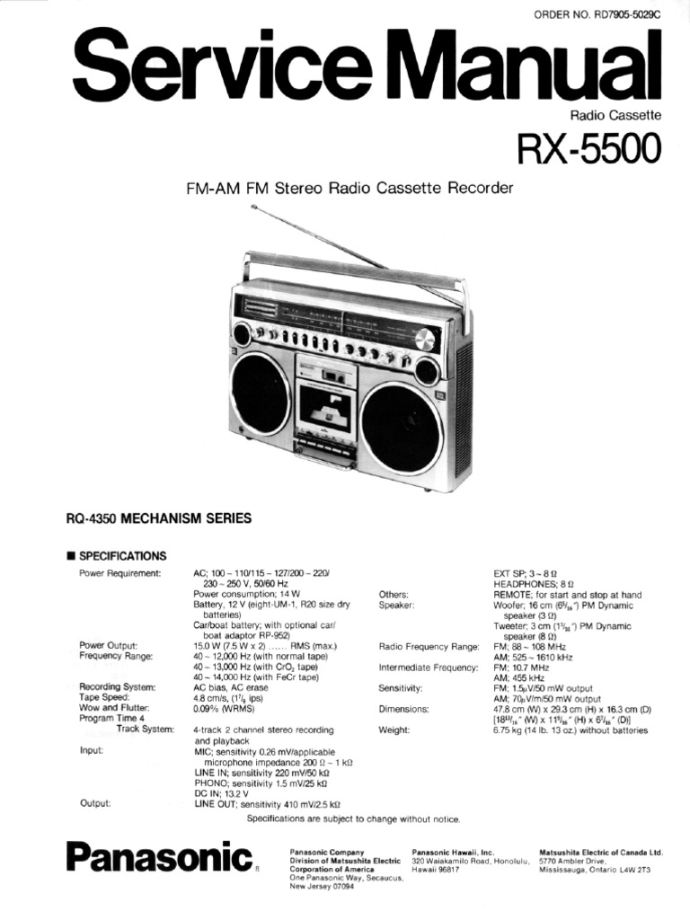 Panasonic RX 5500 License Agreement | PDF