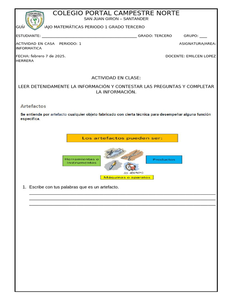 Guía de Matemáticas Grado 3 - Periodo 1 | PDF