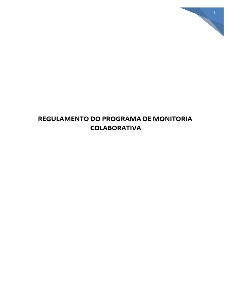 Regulamento de Monitoria Acadêmica | PDF