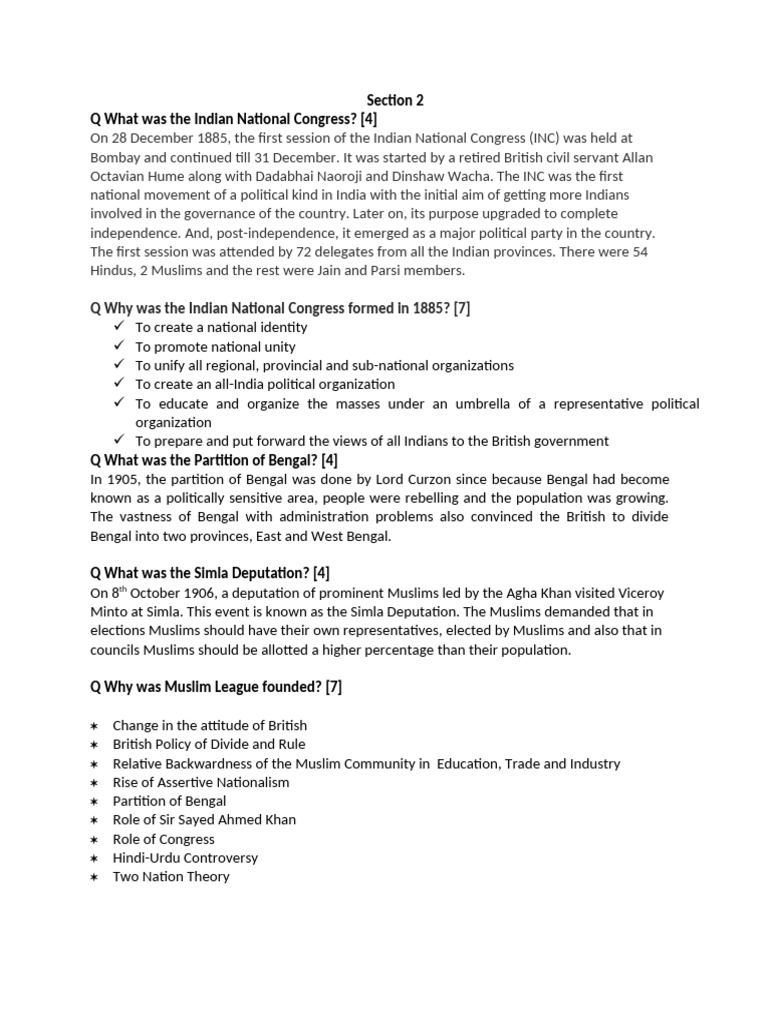 History Section 2 | PDF | British Raj | Caliphate