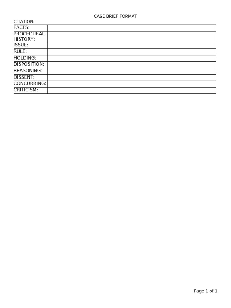 Case+Brief+Format+Blank+Table+ +LR%26W+ +SLU+ +F21 | PDF