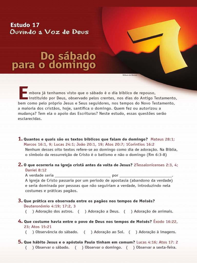 Sábado vs. Domingo: A Verdade Bíblica | PDF | Bíblia | Shabat no ...