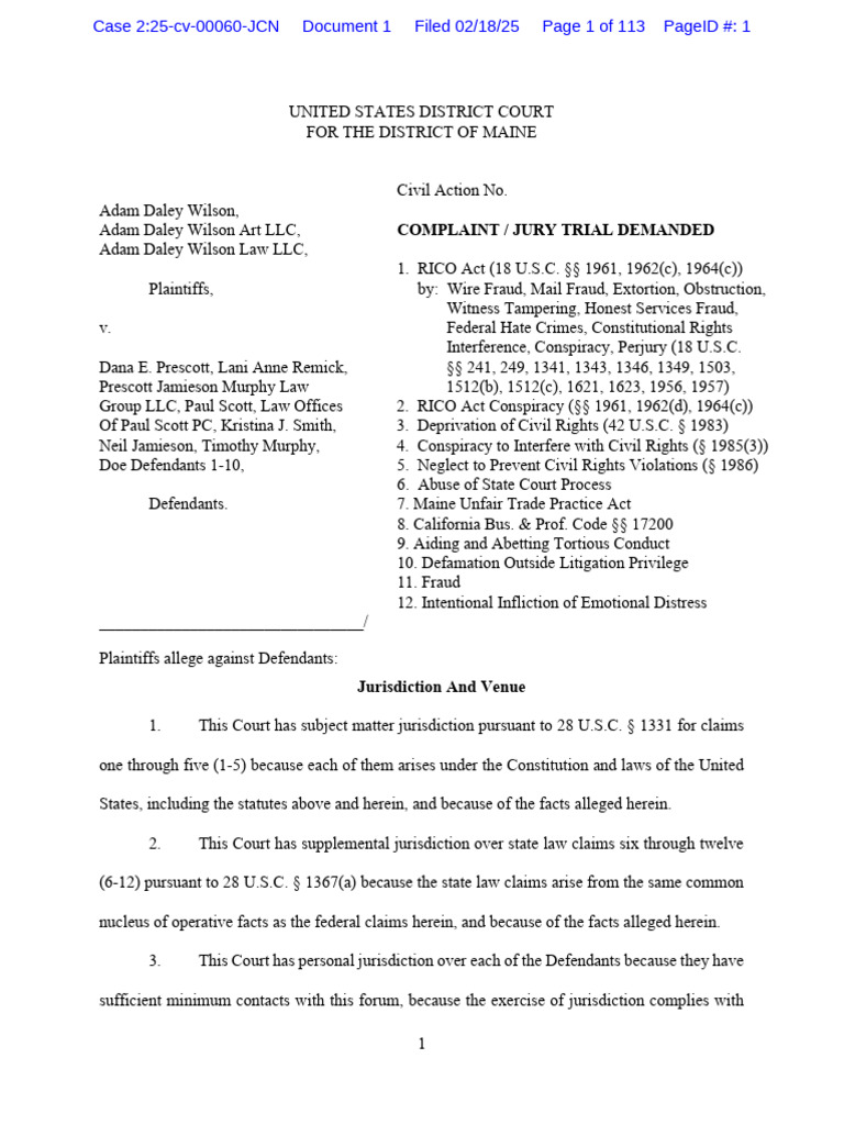 Complaint / Jury Trial Demanded | PDF | Title 18 Of The United States ...