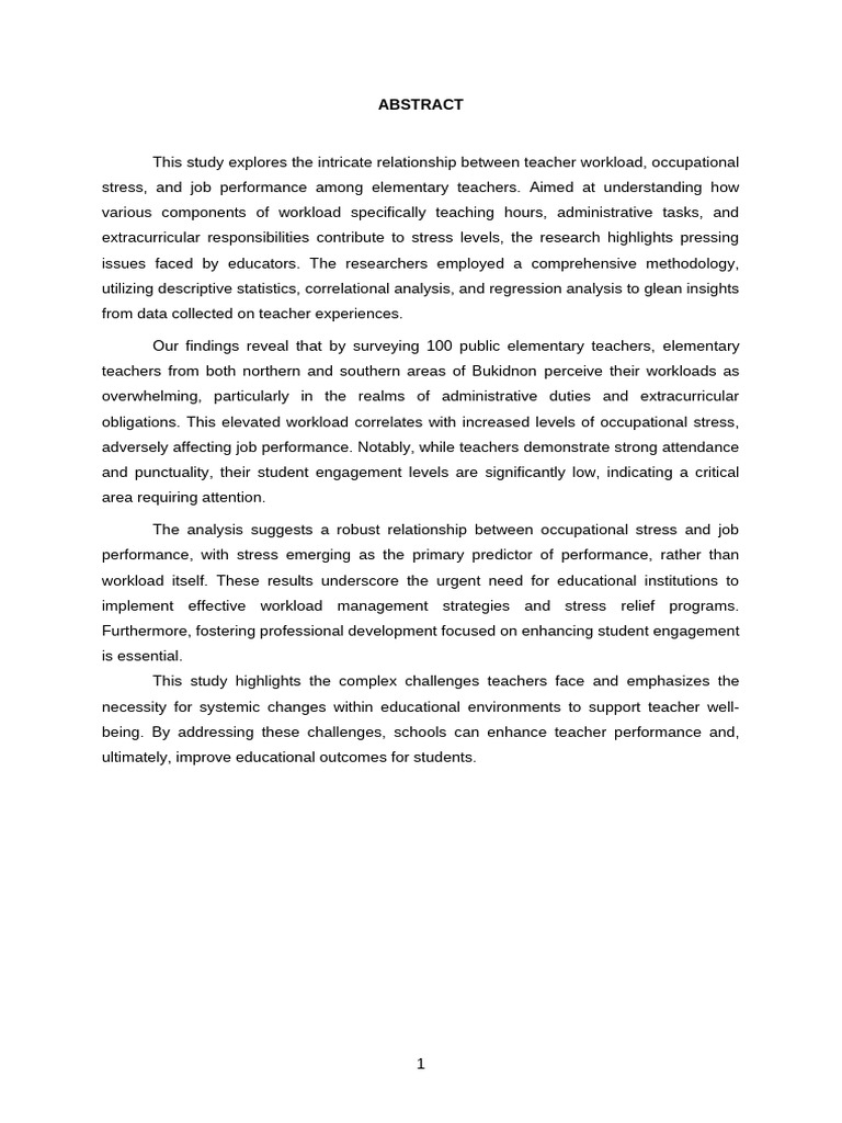 Teacher Workload and Stress Impact | PDF | Teachers | Statistics