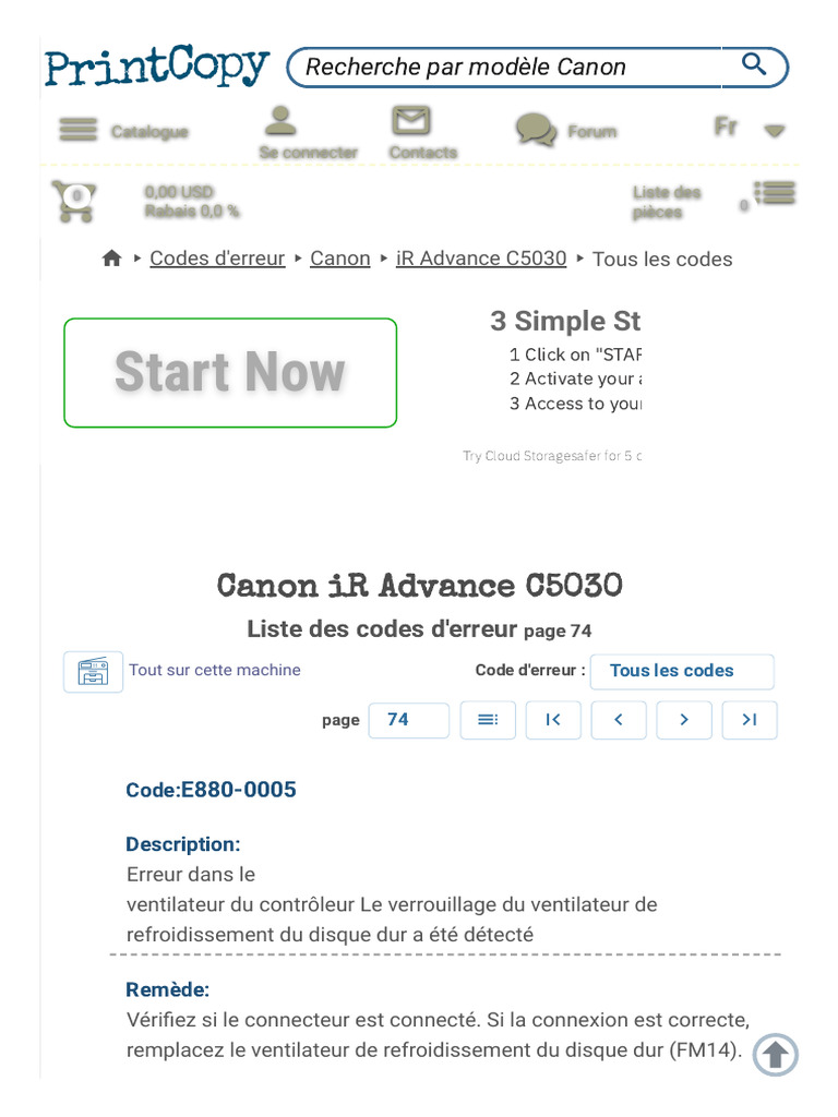 Codes d'erreur pour Canon iR C5030 | PDF | Informatique | Ingénierie ...