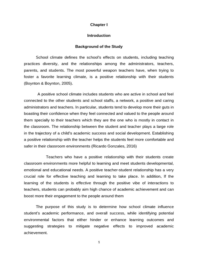 Impact of School Climate on Student Success | PDF | Teachers | Self Esteem