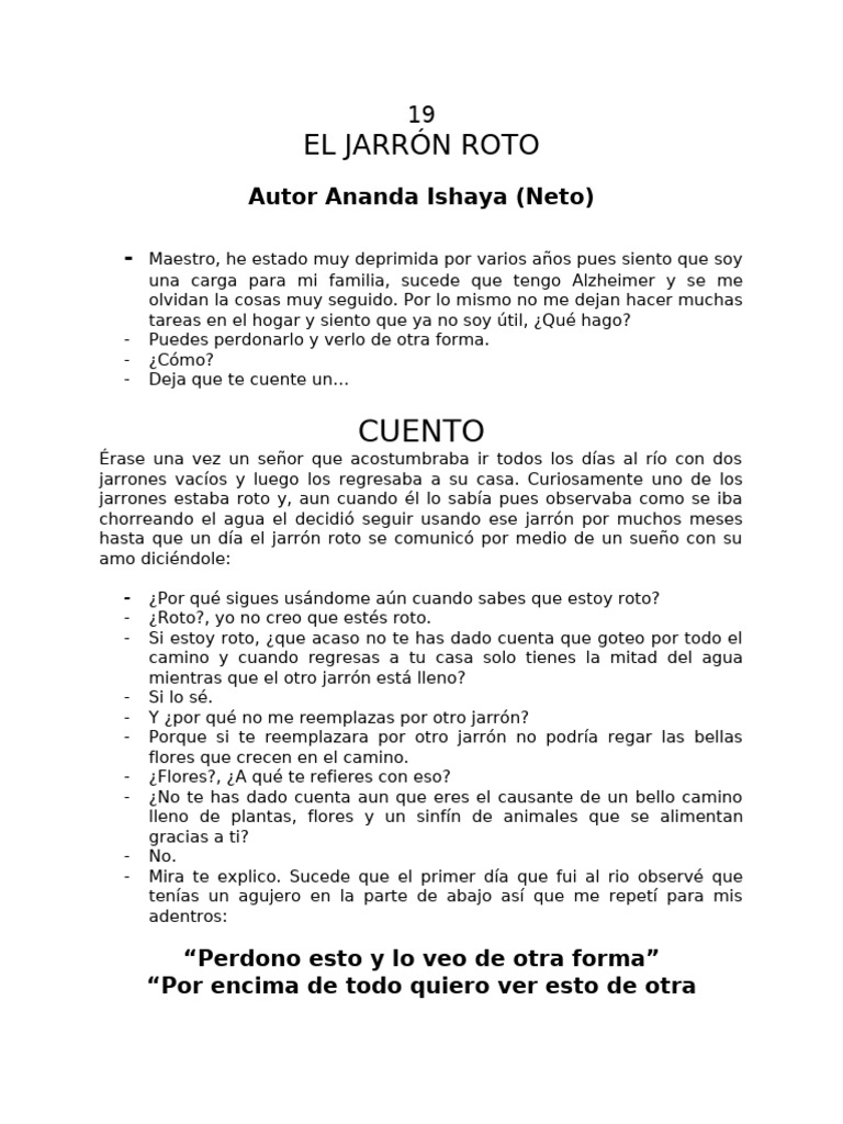 Reflexiones sobre el Jarrón Roto | PDF