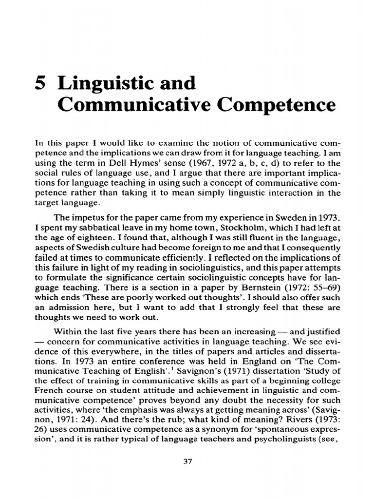 Communicative Competence in Language Teaching | PDF | Second Language ...