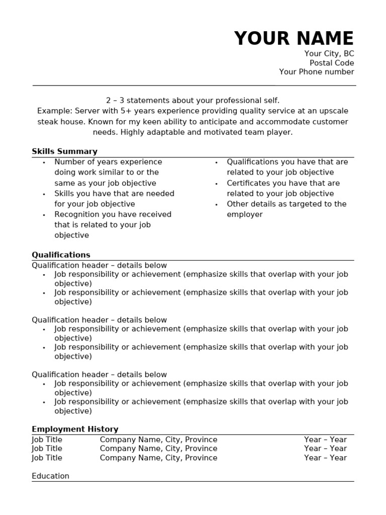 Professional Resume Template Guide | PDF
