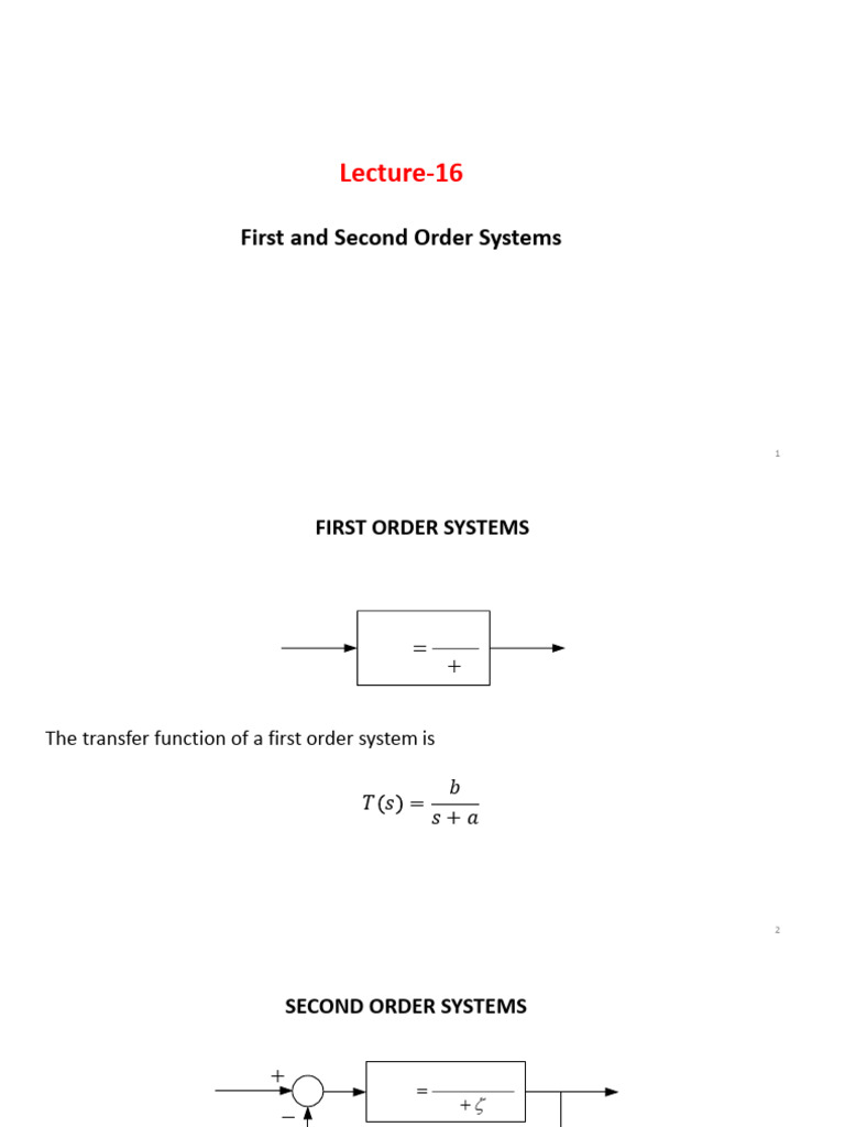 First vs Second Order Systems Overview | PDF | Electronic Engineering ...