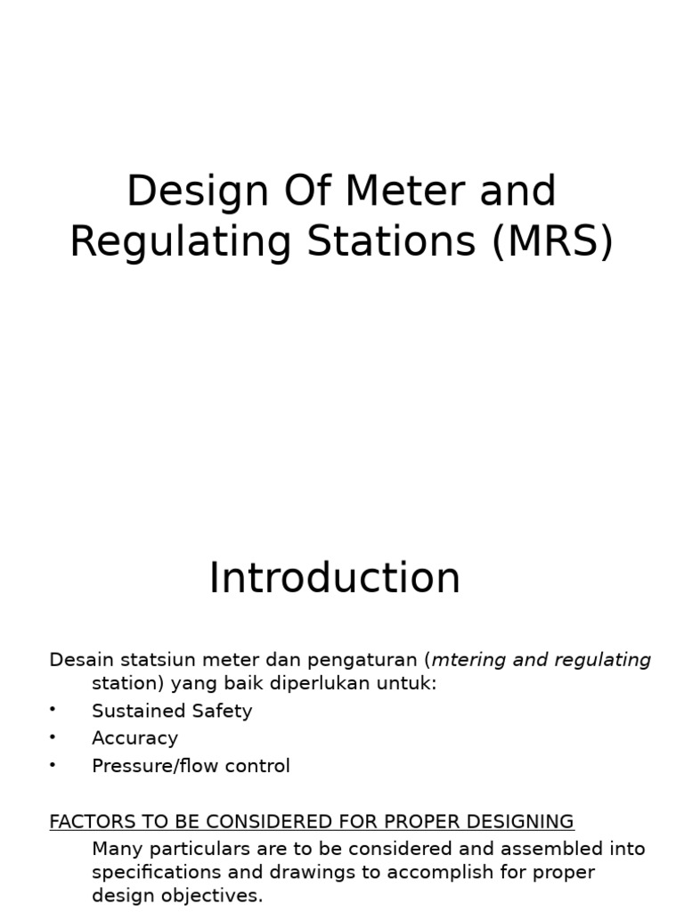 MRS Design and Pressure Control Guide | PDF | Valve | Flow Measurement