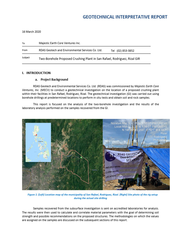 Geotechnical Report for Crushing Plant | PDF | Silt | Geotechnical ...