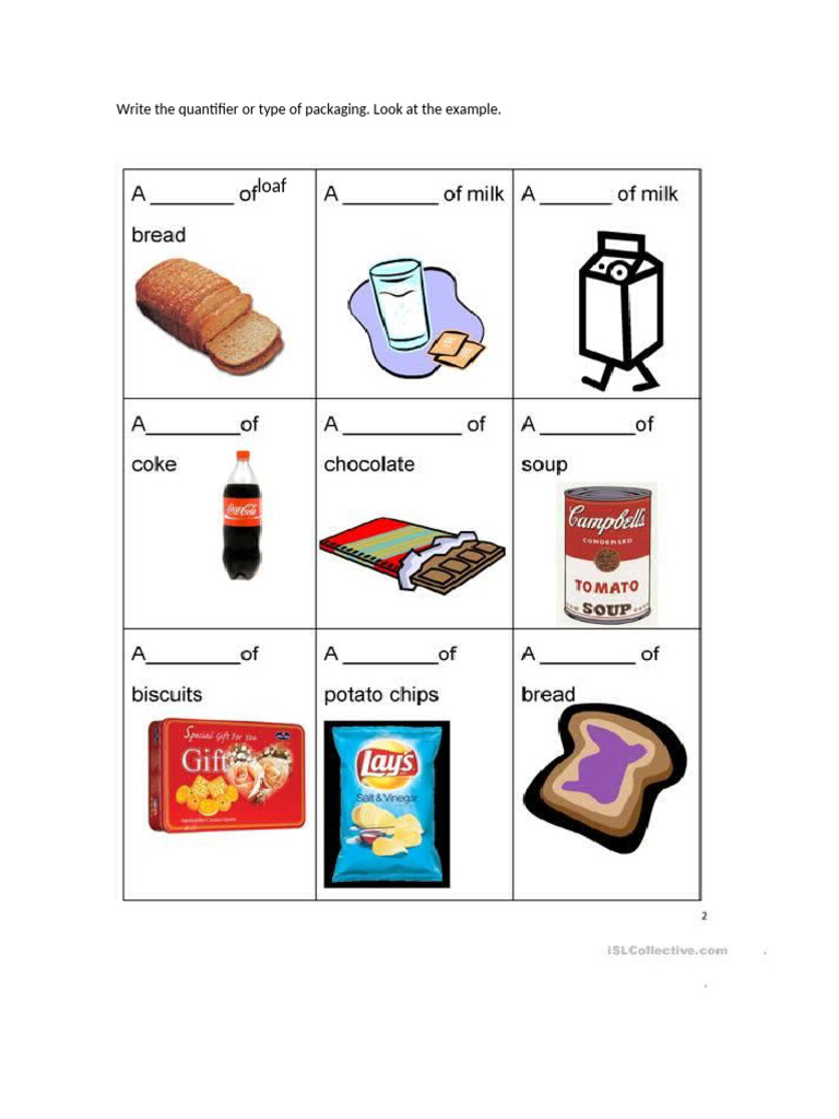 Write The Quantifier or Type of Packaging | PDF