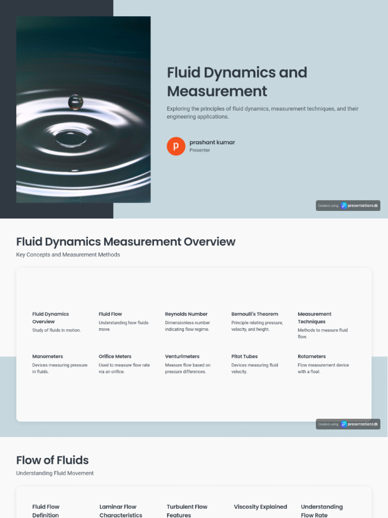 Fluid Dynamics and Measurement Techniques | PDF