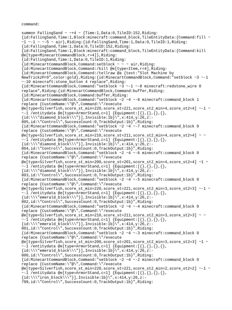 Slot Machine by NewTrickzPr0 | PDF | Minecraft