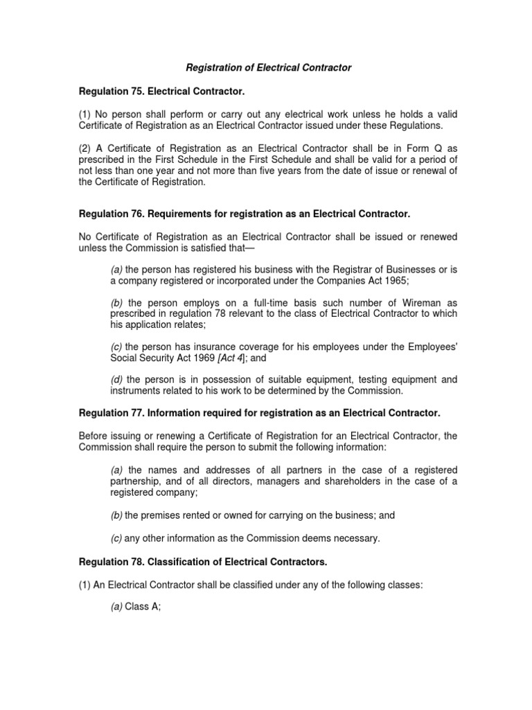 18Registration of Electrical Contractor Partnership Employment
